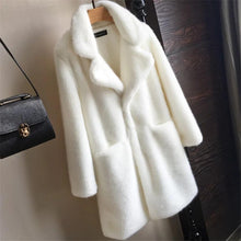 Load image into Gallery viewer, Women Mink Faux Fur Coat Solid Female Turn Down Collar Winter Warm Fake Fur Lady Coat Casual Jacket
