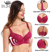Load image into Gallery viewer, 80-105 C/D Women's Bra Plus Big Large Size Super Push Up Bralette Lace Intimates Sexy Lingerie Undrwear Underwire
