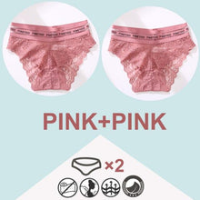 Load image into Gallery viewer, 2PCS/Set High Waist Women Panties Sexy Lace Underwear Woman Lace Pantys Mesh Floral Lingerie Female Seamless Briefs M-XL
