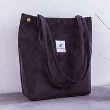 Load image into Gallery viewer, Women Corduroy Casual Shopping Cloth Bag Female Canvas Shoulder Bag Environmental Storage Handbag Reusable Foldable Eco Grocery Totes
