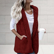 Load image into Gallery viewer, Womens Vest Winter Warm Hoodie Outwear Casual Coat Faux Zip Up Sherpa Jacket
