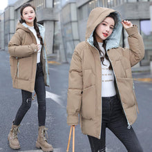 Load image into Gallery viewer, Autumn Winter Thicken Warm Parka Women Solid Color Loose Puffer Big Pocket Hooded Coat Jackets Outwear
