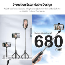 Load image into Gallery viewer, Mini 5Section Extendable Selfie Stick Integrated W Group Photo Live Streaming Binge Watch Occasions Monopod
