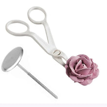 Load image into Gallery viewer, 7Pcs/set Flower Scissor+Cake Tray +5pcs Tulips Rose Nozzle Nail Decor Lifter Fondant  Cream Transfer Baking Pastry Kitchen
