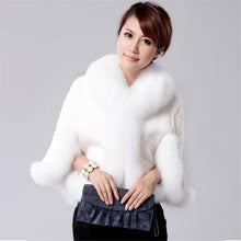 Load image into Gallery viewer, 2021 Autumn Winter Women Fur Coat Short Coat Faux Fox Fur Imitation Rabbit Fur Cloak Female Cape

