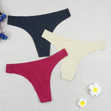 Load image into Gallery viewer, 3pcs Seamless Panties Thongs Women Underwear Sexy Intimate Tangas Ice Silk Leopard Print Thin Underpants Strings
