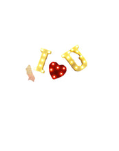 Load image into Gallery viewer, INS Photography Props Letter Light Led Small Night Lamp Christmas New Year Creative Birthday Modeling Light Wedding

