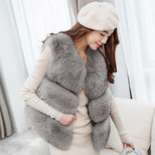 Load image into Gallery viewer, Faux Fox Fur Short Vest Fur Vest Female Coat
