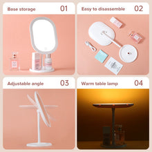 Load image into Gallery viewer, LLANO Makeup Mirror LED Desktop Adjustable Fill Light Dressing Mirror Rechargable with 3 Lights
