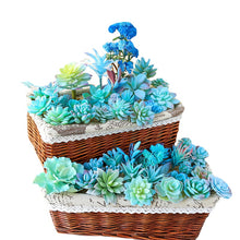 Load image into Gallery viewer, Blue Series Artificial Succulent Pant Flower Head Creative DIY Accessories Flower Arrangement Artificial Flower Plant Wall Supplies Green Plant
