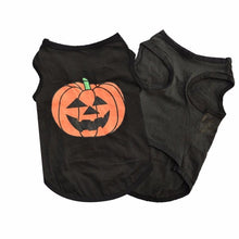 Load image into Gallery viewer, Dog Puppy Clothes XS S M L Cotton T-shirt Sleeveless Pumpkin Pattern Costumes Pet Halloween Apparel
