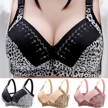 Load image into Gallery viewer, Women's Leopard Patchwork Adjustable Shoulder Strap Bra Ladies Casual Breathable Underwear

