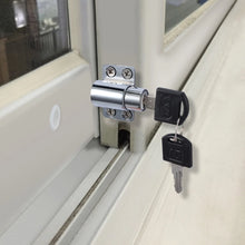 Load image into Gallery viewer, Door lock 8 pcs Zinc Sliding Window Patio Screw ing Pin Push Child Safety Lock Anti-theft With Key White Sliding Patio Door Catch
