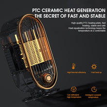 Load image into Gallery viewer, 800W  Electric Heater Portable Desktop Fan Heater PTC Ceramic Heating Warm Air Blower Home Office Warmer Machine for Winter
