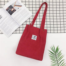 Load image into Gallery viewer, Fashion Women Corduroy Tote Bags Solid Color Casual Cross Body Large Capacity Sling Bag
