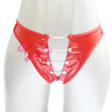 Load image into Gallery viewer, Ring Buckle Leather Sexy Couple Underwear Patent Leather Men's Underwear Briefs Exported to Europe and America Sexy Suit
