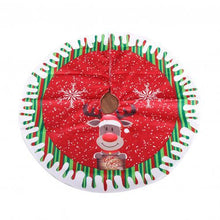 Load image into Gallery viewer, 80cm Wear-Resistant Christmas Tree Skirt Round Elk/Santa/Snowman Print Xmas Tree Skirt Cover Floor Carpet Christmas Decoration
