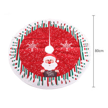 Load image into Gallery viewer, 80cm Wear-Resistant Christmas Tree Skirt Round Elk/Santa/Snowman Print Xmas Tree Skirt Cover Floor Carpet Christmas Decoration
