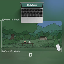 Load image into Gallery viewer, 80X30Cm Cat And Rabbit Hd Thickened Mouse Pad Green Cute Cartoon Animal Personality Oversized Gaming Keyboard Table Mat
