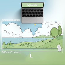 Load image into Gallery viewer, 80X30Cm Cat And Rabbit Hd Thickened Mouse Pad Green Cute Cartoon Animal Personality Oversized Gaming Keyboard Table Mat

