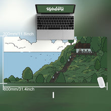 Load image into Gallery viewer, 80X30Cm Cat And Rabbit Hd Thickened Mouse Pad Green Cute Cartoon Animal Personality Oversized Gaming Keyboard Table Mat
