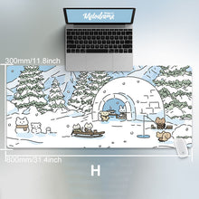 Load image into Gallery viewer, 80X30Cm Cat And Rabbit Hd Thickened Mouse Pad Green Cute Cartoon Animal Personality Oversized Gaming Keyboard Table Mat
