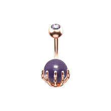 Load image into Gallery viewer, New Paw Semi Precious Stone Belly Bar Navel Ring Body Piercing Non Dangle
