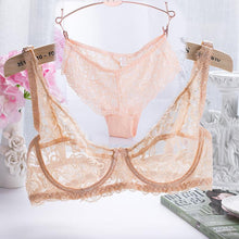 Load image into Gallery viewer, Intimates Hollow Out Lace Bra Briefs Women Ultra-thin Underwear Bra and Panties Set Sexy Lingerie
