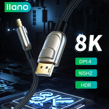 Load image into Gallery viewer, DisplayPort 1.4 Cable DP to DP Cable 8K 4K 2K HDR 165Hz 144 HZ 60Hz High Speed 32.4Gbps DP Adapter for PC Laptop Video TV Computer Gaming monitor
