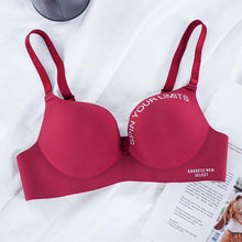 Load image into Gallery viewer, Women's Seamless Letter Print Bra Without Steel Ring Soft Ice Silk Bra Sexy Push-up Gather Bra
