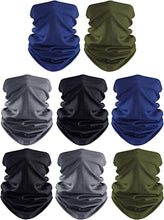 Load image into Gallery viewer, 8 Pieces Face Coverings Face Gaiters Neck Gaiter Headwear for Cycling Fishing
