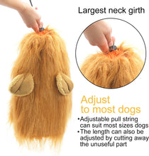 Load image into Gallery viewer, Lion Mane for Dog Costumes, Dog Lion Mane, Realistic Lion Wig Halloween Costumes for Dogs (Brown)
