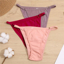 Load image into Gallery viewer, Cotton Briefs Panties Women 3Pcs/set Sexy Low Waist Underwear M-2XL Ladies Cotton Underpants Soft Feamle Lingerie 2021
