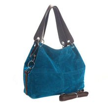 Load image into Gallery viewer, Women's Soft Corduroy Genuine Leather Bag Handbag Shoulder Bags
