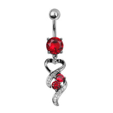 Load image into Gallery viewer, Navel Ring Fashion Surgical Steel Heart Rhinestone Belly Ring Body Piercing Navel Jewelry
