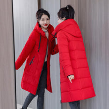 Load image into Gallery viewer, Autumn Winter Thicken Female Warm Long Parka Women Solid Color Loose Hooded Coat Jackets Outwear
