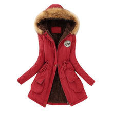 Load image into Gallery viewer, Winter Womens Warm Coat Hooded Jacket Slim Winter Outwear Coats
