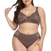 Load image into Gallery viewer, Fashion Sexy Lace Bra and Panty Set for Women Plus Size Ultra Thin Lingerie 90C-1Xl 95C-2Xl 100C-3Xl 105C-4Xl
