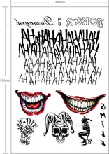 Load image into Gallery viewer, Halloween Tattoo Sticker Paper X Task Force Suicide Squad Tattoo Sticker Little Ugly Girl Hallie Queen
