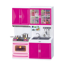 Load image into Gallery viewer, Simulation Kitchen Set Children Pretend Play Cooking Cabinet Tools Tableware Dolls Suits Toys Puzzle Educational Doll for Girls Gift
