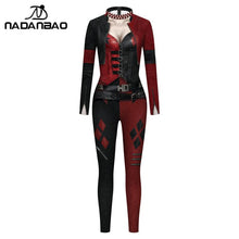 Load image into Gallery viewer, Fashion Cosplay Costume Girl Joker 3D Printed Catsuit Long Sleeved Skinny Jumpsuits Halloween Men's COS Clothes Unisex
