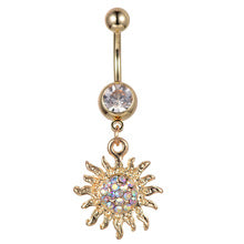 Load image into Gallery viewer, Belly Dance Piercing Jewelry Zircon Navel Ring Navel Ring Navel Decoration Navel Stud Solid
