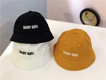 Load image into Gallery viewer, Children's Outdoor Sun Hat for 2-8 Years Old Pure Cotton Sun Hat Embroidered Letter Sun-Proof Bucket Hat
