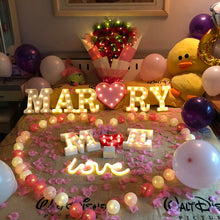 Load image into Gallery viewer, INS Photography Props Letter Light Led Small Night Lamp Christmas New Year Creative Birthday Modeling Light Wedding
