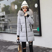 Load image into Gallery viewer, 2023 Winter Women's Cotton-padded Jacket Mid-length Large Fur Collar Plus Fleece Down Padded Jacket Padded Coat
