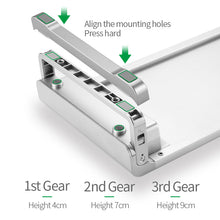 Load image into Gallery viewer, 3-Gear Monitor Heighten Display Stand 20KG Load-bearing Height 9cm Sturdy Adjustable Aluminum Alloy Computer Desktop PC with Keyboard Storage Function
