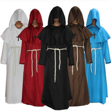 Load image into Gallery viewer, Halloween Cosplay Costume Medieval Monk Costume Monk Robe Wizard Costume Clerical Dress Christian
