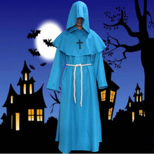 Load image into Gallery viewer, Halloween Cosplay Costume Medieval Monk Costume Monk Robe Wizard Costume Clerical Dress Christian
