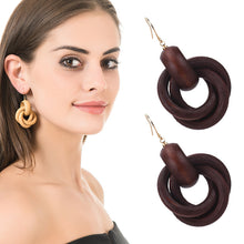 Load image into Gallery viewer, Vintage Oak Earrings Female Personality Spiral Ring Earrings Jewelry
