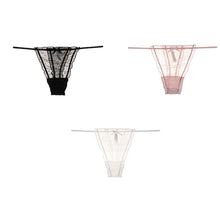 Load image into Gallery viewer, Sexy Women's Underpants Lace Hollow Out Panties Bow Transparent Underwear Bandage Seamless Thong Wave Point Lingerie
